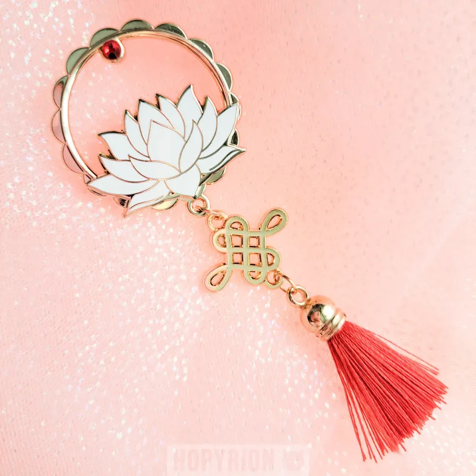 Hopyrion Moon Lotus emaljepin guld 4 cm