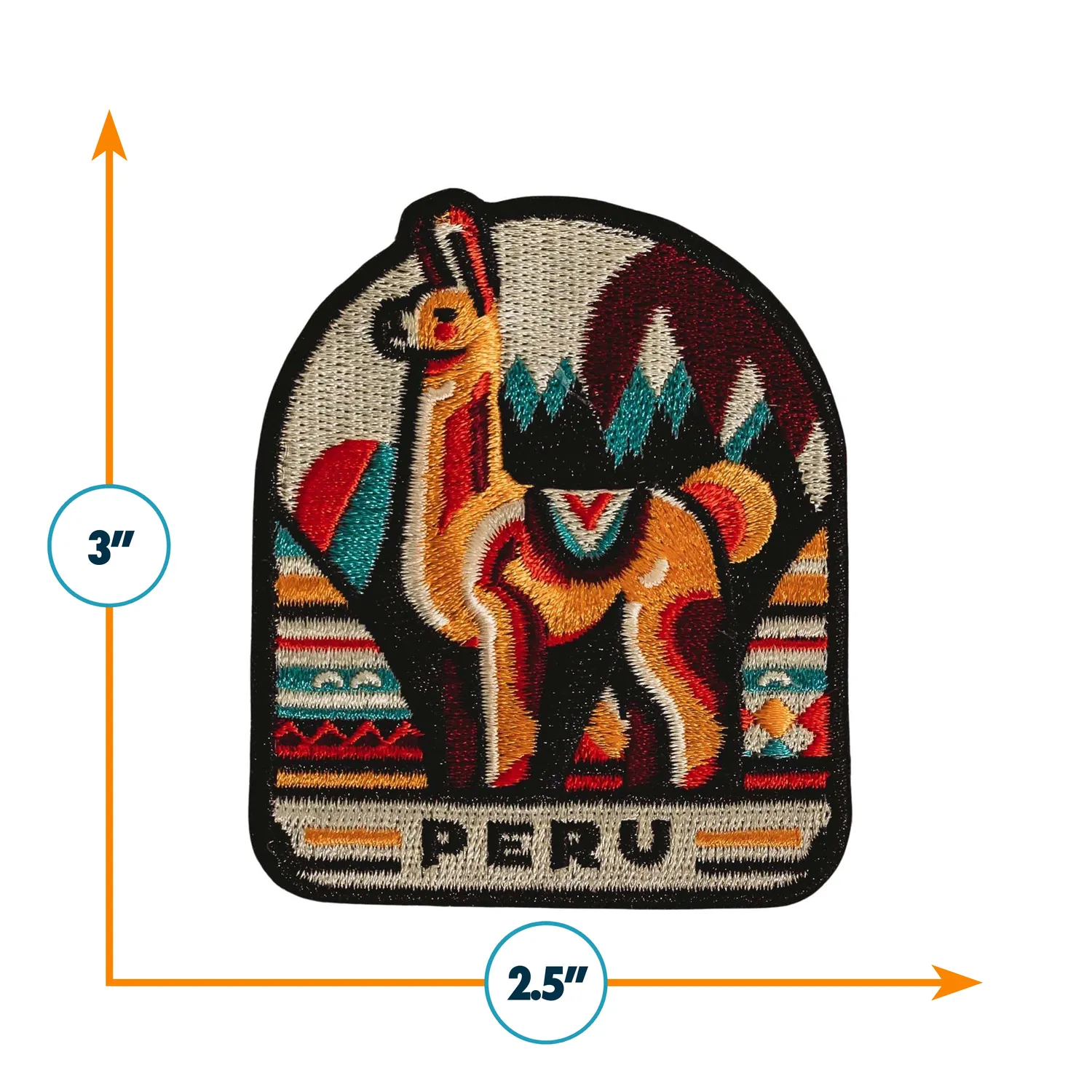 Vagabond Heart Peru strygemærke 76x64 mm broderet