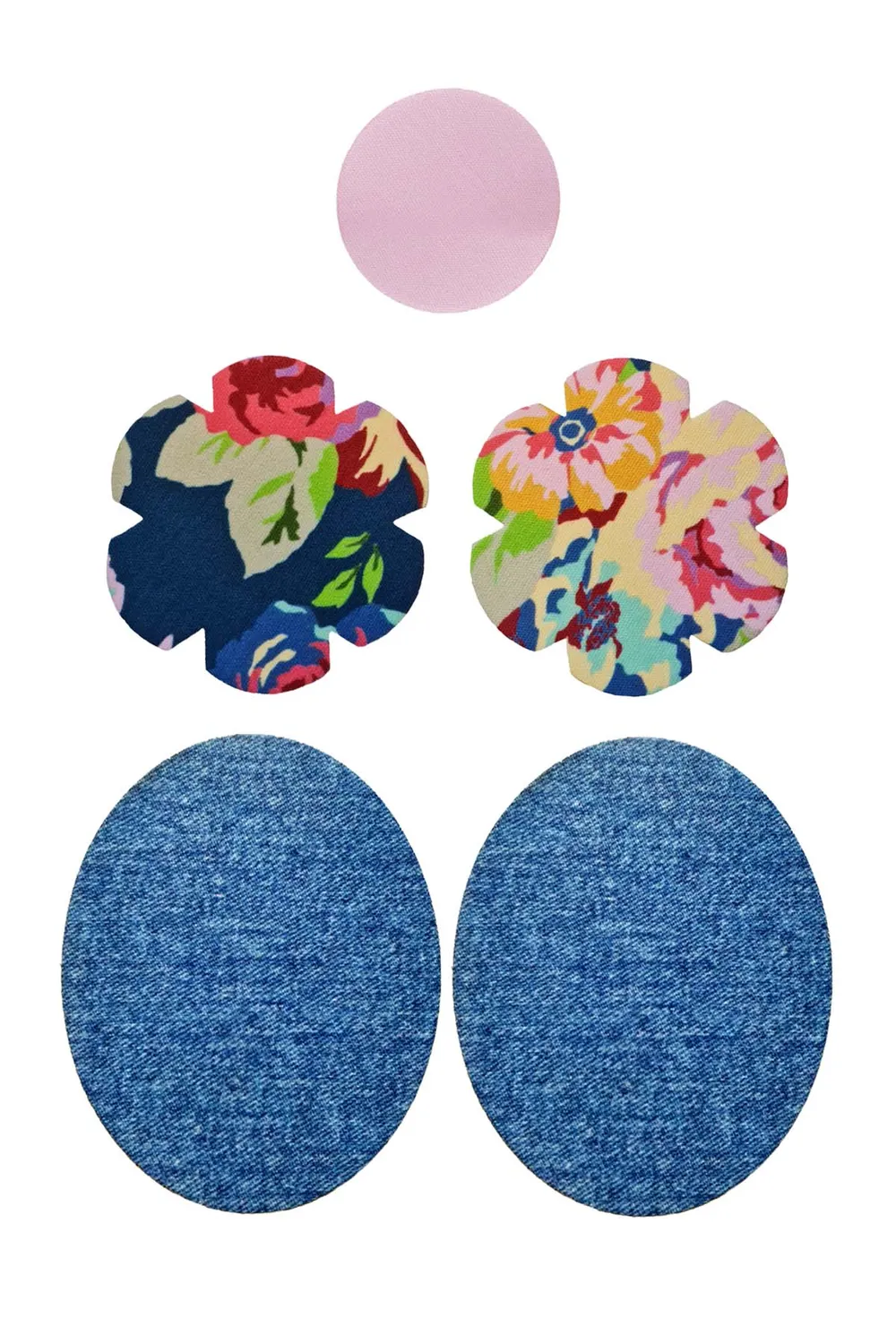 FabPatch MUISTI lapper blomst denim 5 stk