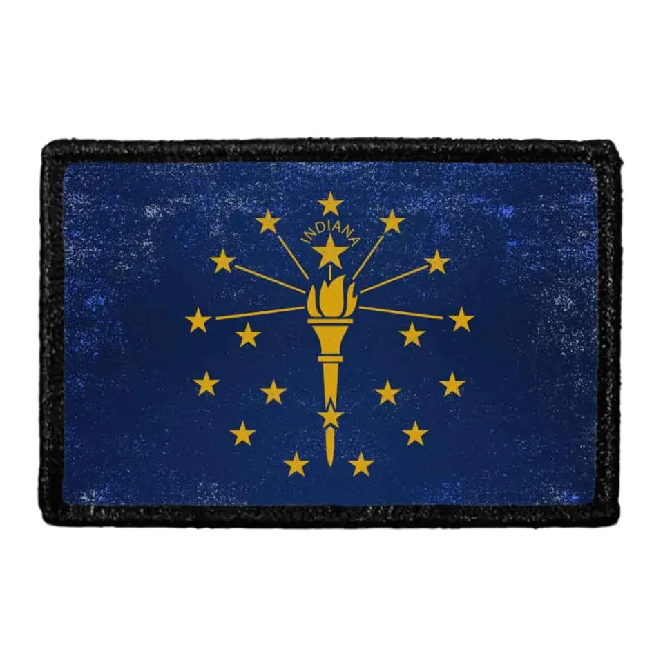 Pull Patch Indiana State Flag patch farve distressed