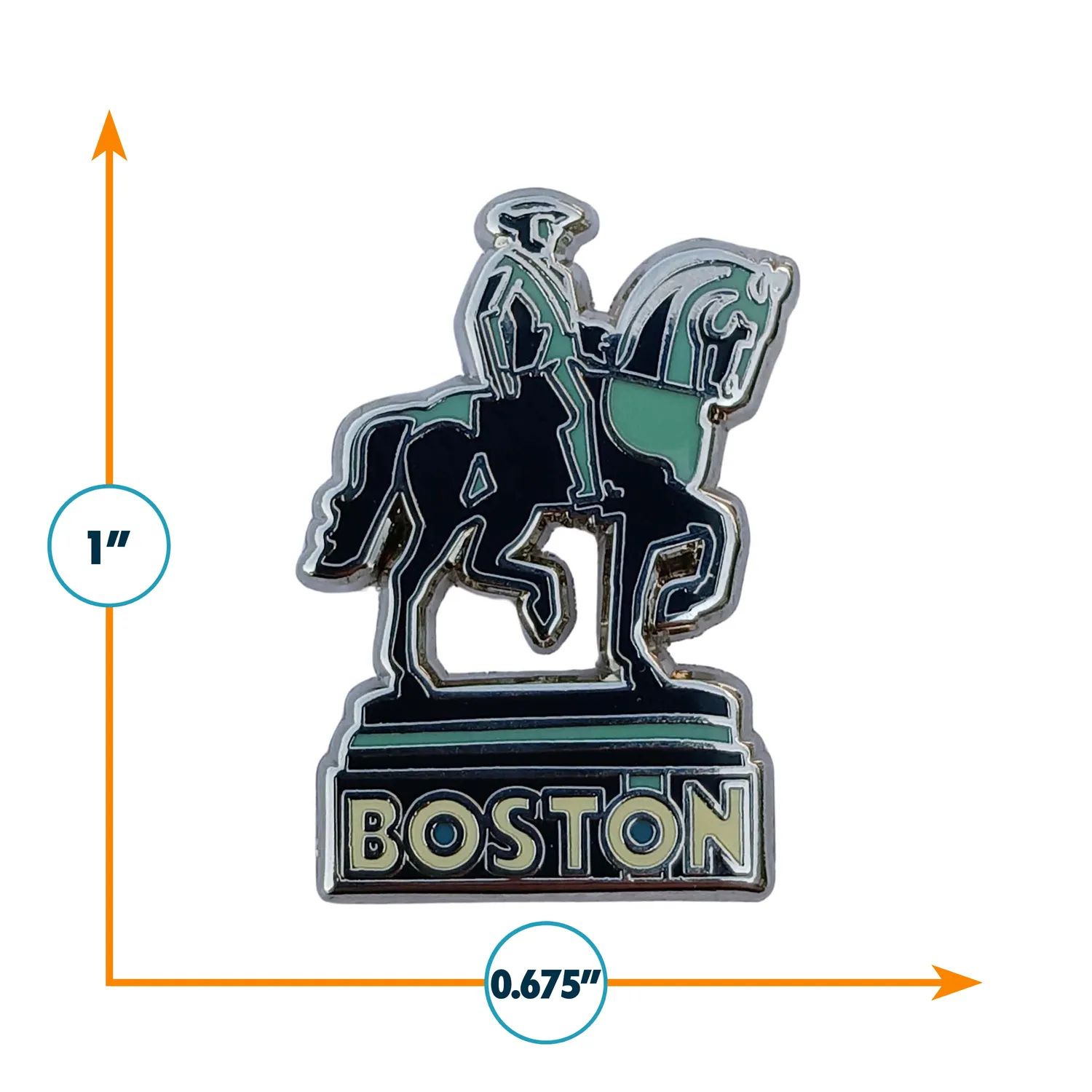 Vagabond Heart Boston pin hård emalje 25x17 mm