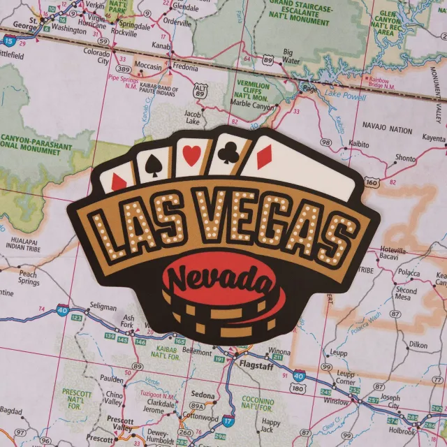 Vagabond Heart Las Vegas klistermærke 57x76 mm mat