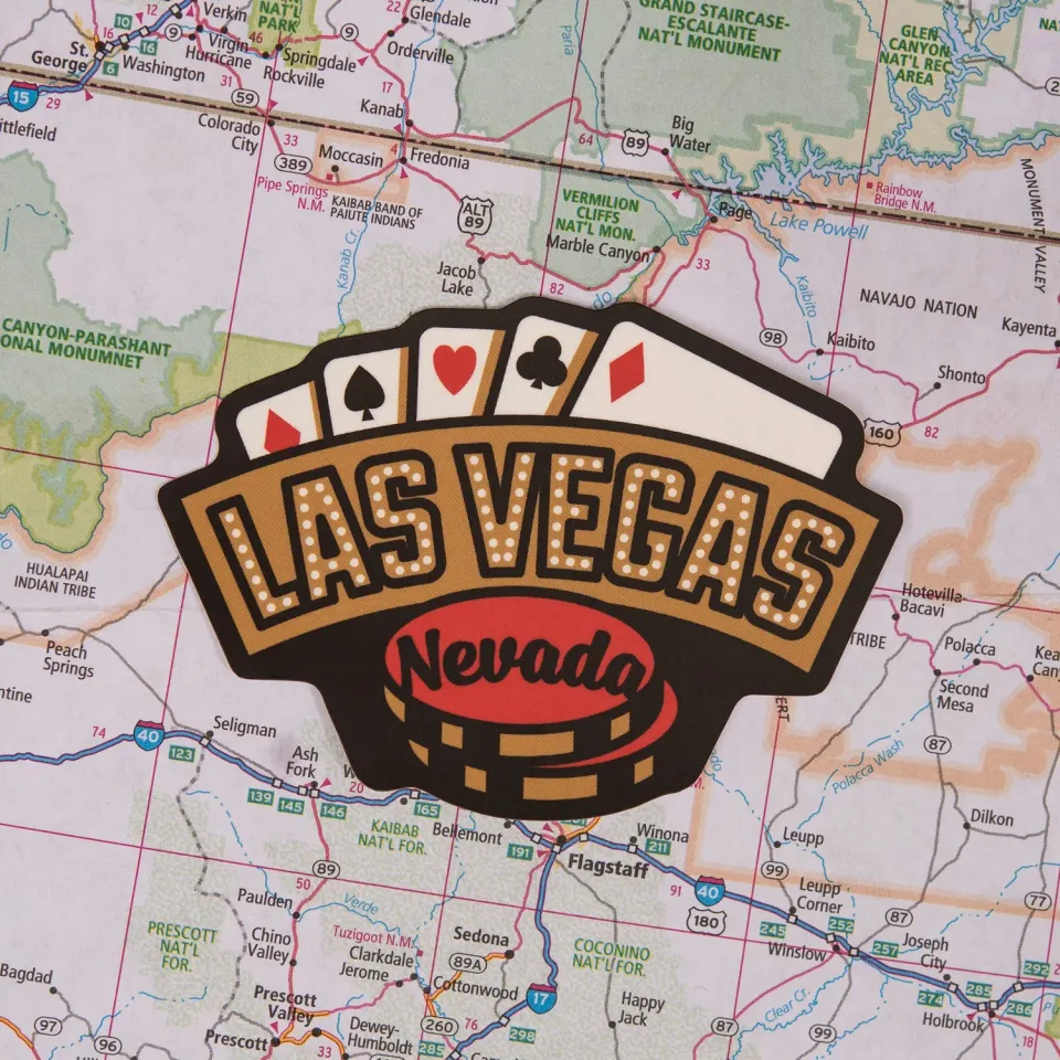 Vagabond Heart Las Vegas klistermærke 57x76 mm mat