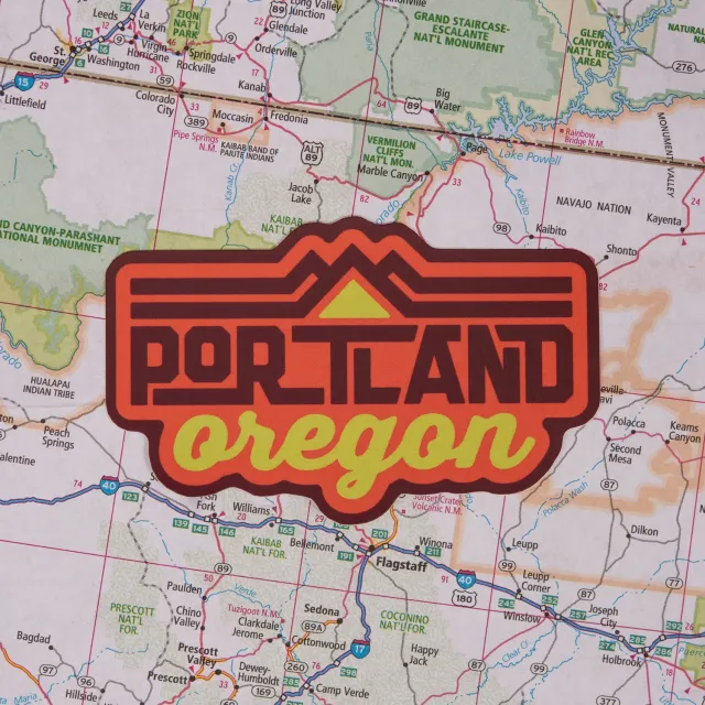 Vagabond Heart Portland Oregon klistermærke 1 stk mat
