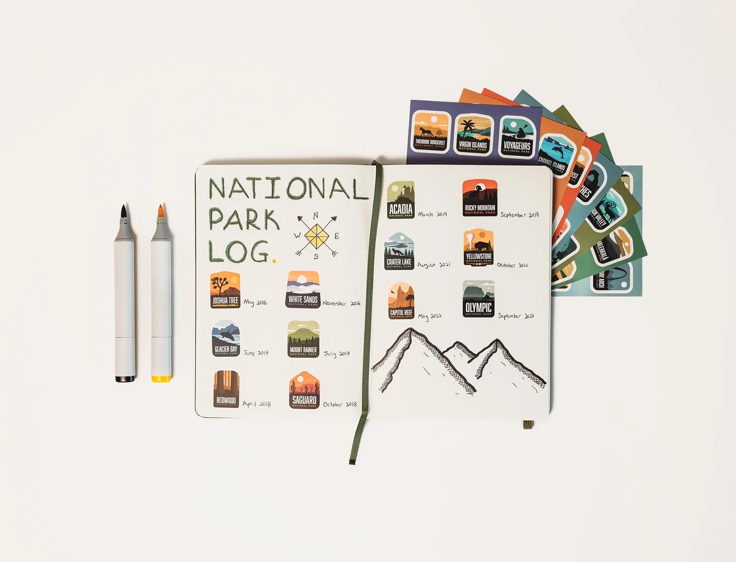 Vagabond Heart All 63 National Parks MINI stickers 63 stk