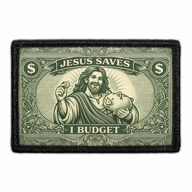 Pull Patch Jesus Saves Budget patch 3x2 velcro sjov