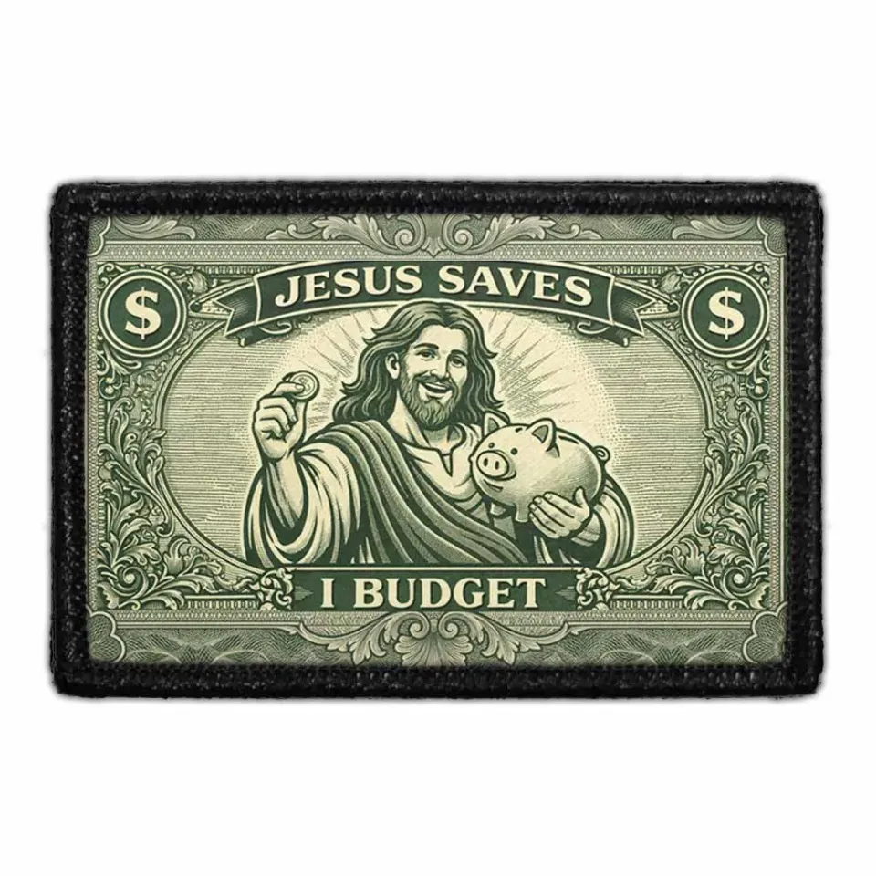 Pull Patch Jesus Saves Budget patch 3x2 velcro sjov