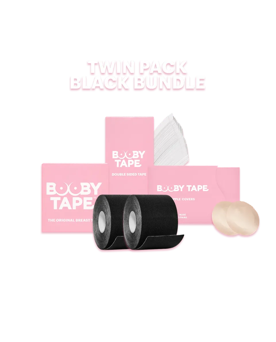 Booby Tape Twin Pack brysttape sort 2 x 5 m
