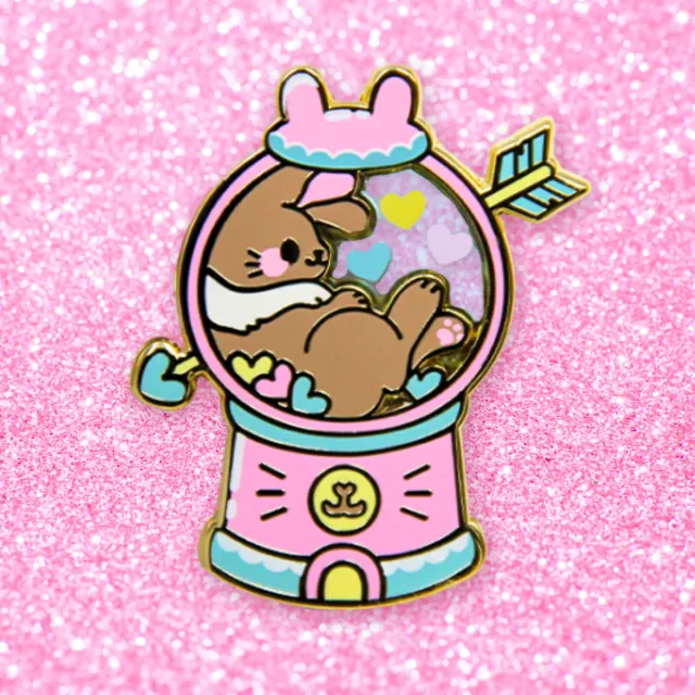 Appleminte Bunny Gacha emaljepin transparent guld