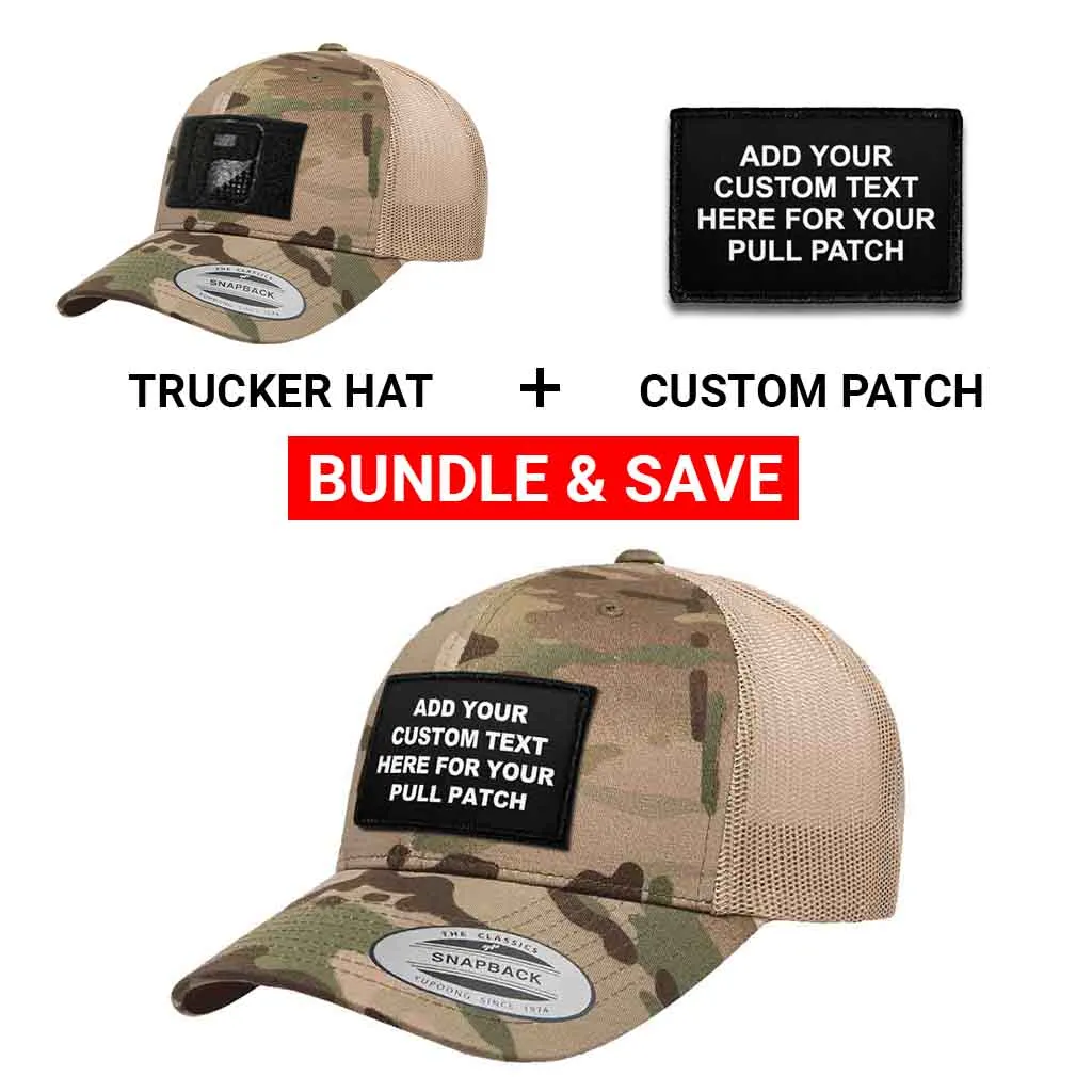 Pull Patch Multicam Trucker kasket + custom patch 3x2