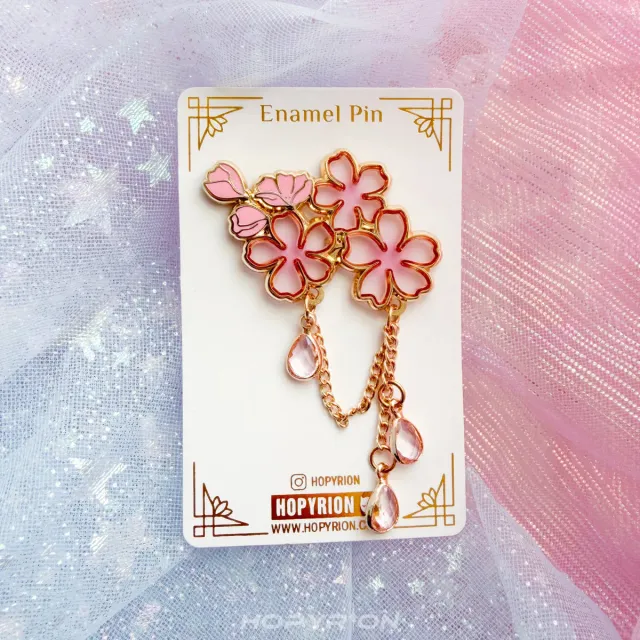 Hopyrion Hanami Glow emaljepin 5 cm guld