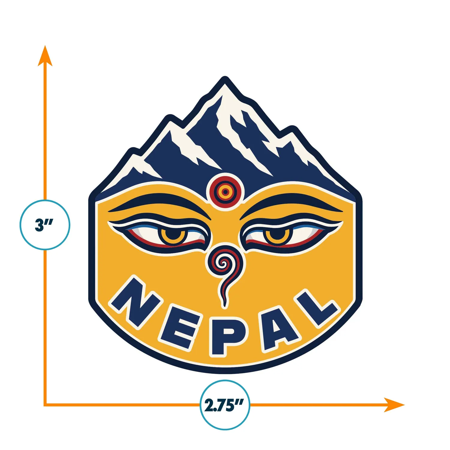 Vagabond Heart Nepal klistermærke vinyl 76 mm