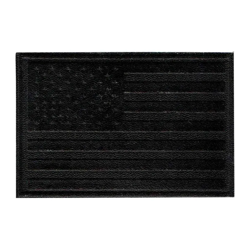 Pull Patch American Flag sort læder patch velcro