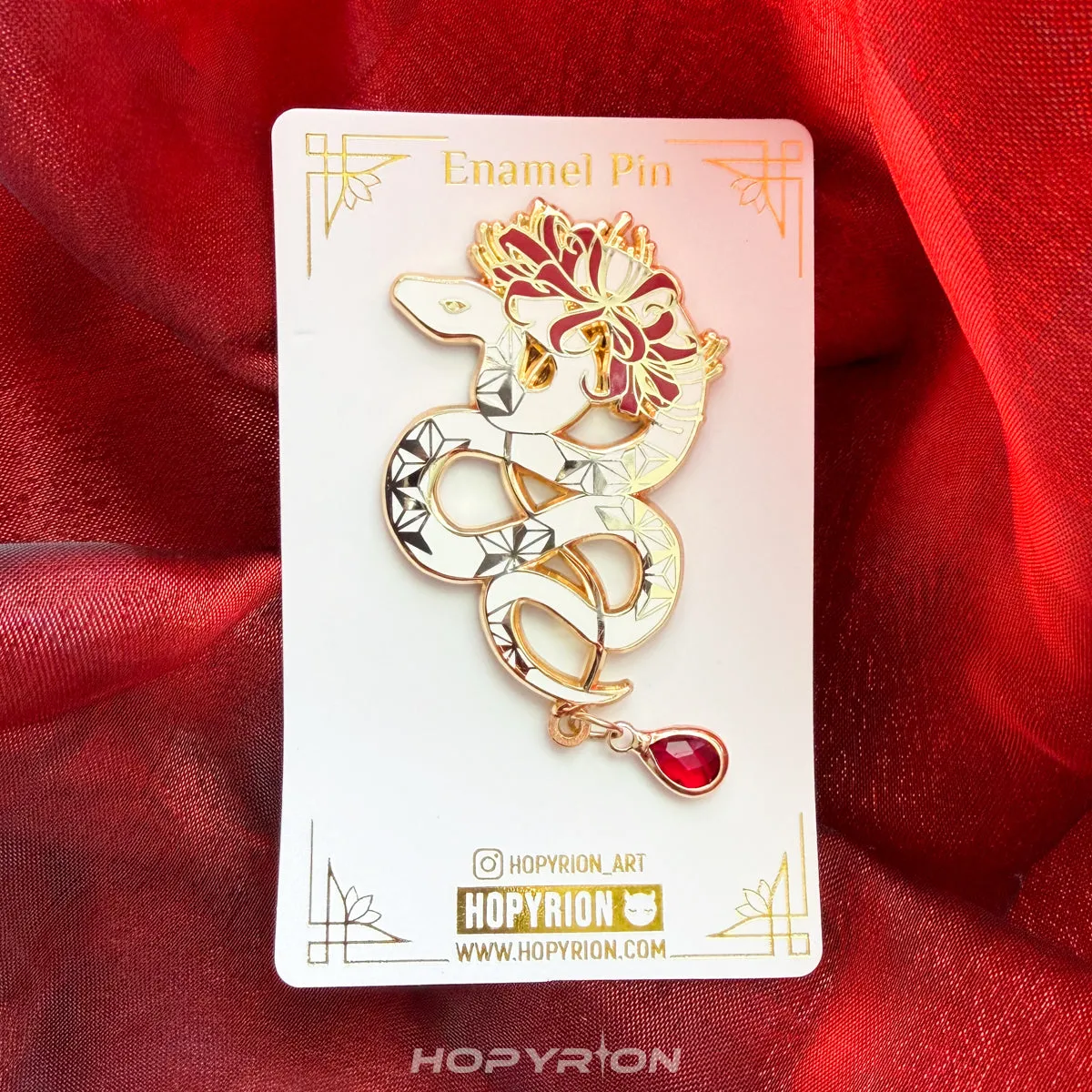 Hopyrion Serpent's Bloom emaljepin sort 5 cm