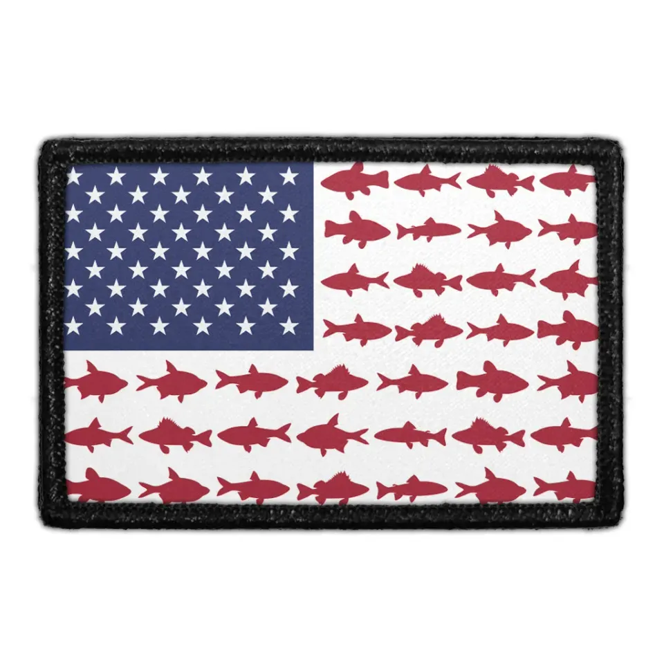 Pull Patch US Flag Fish patch med velcro