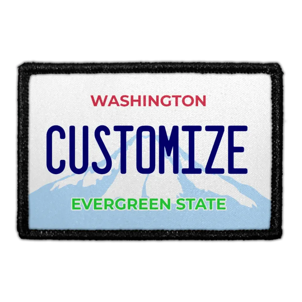 Pull Patch Washington nummerplade patch 76 mm egen tekst