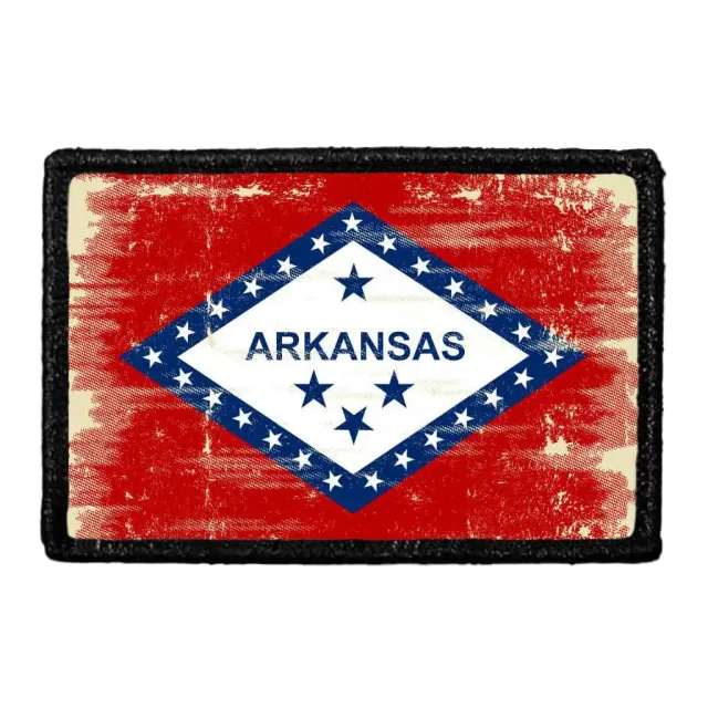 Pull Patch Arkansas flag patch farve distressed