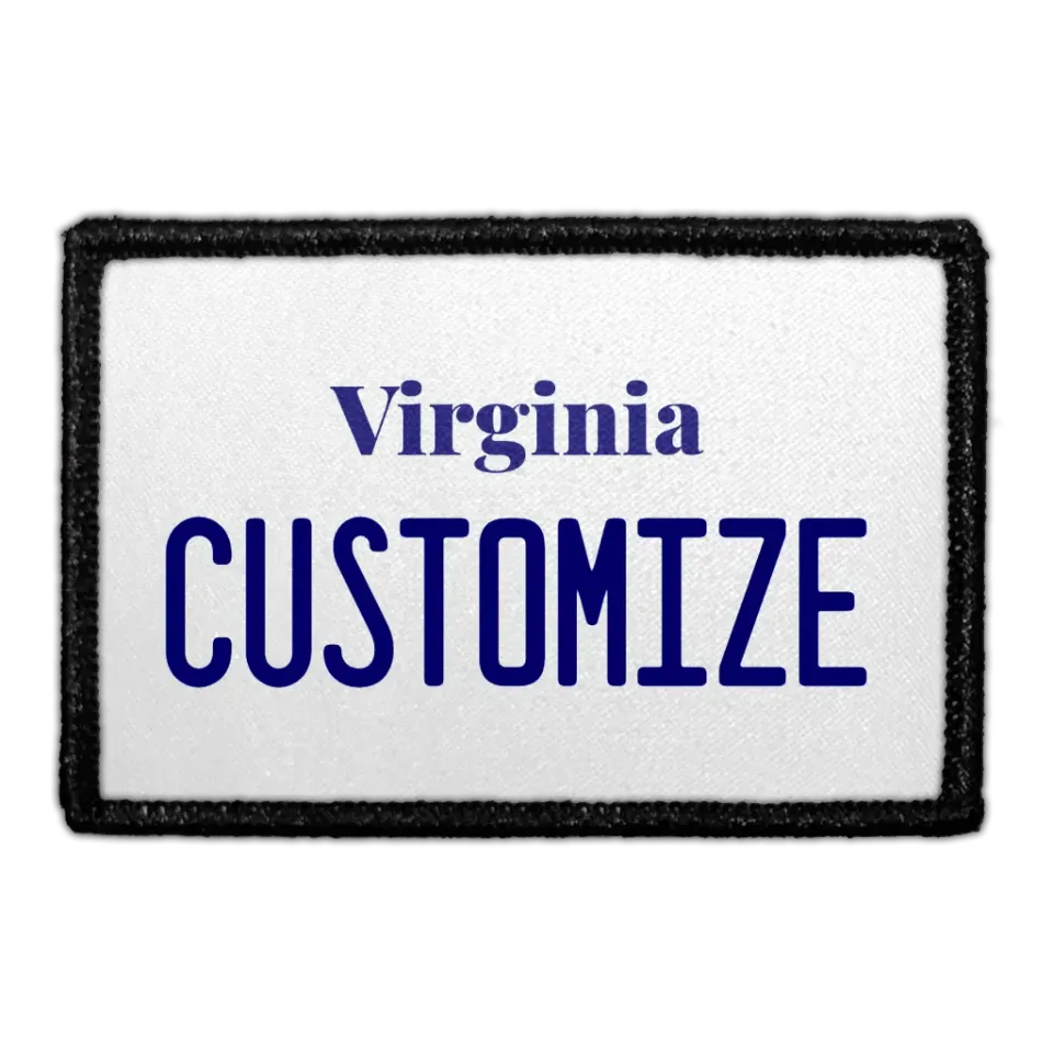 Pull Patch Virginia License Plate patch med egen tekst