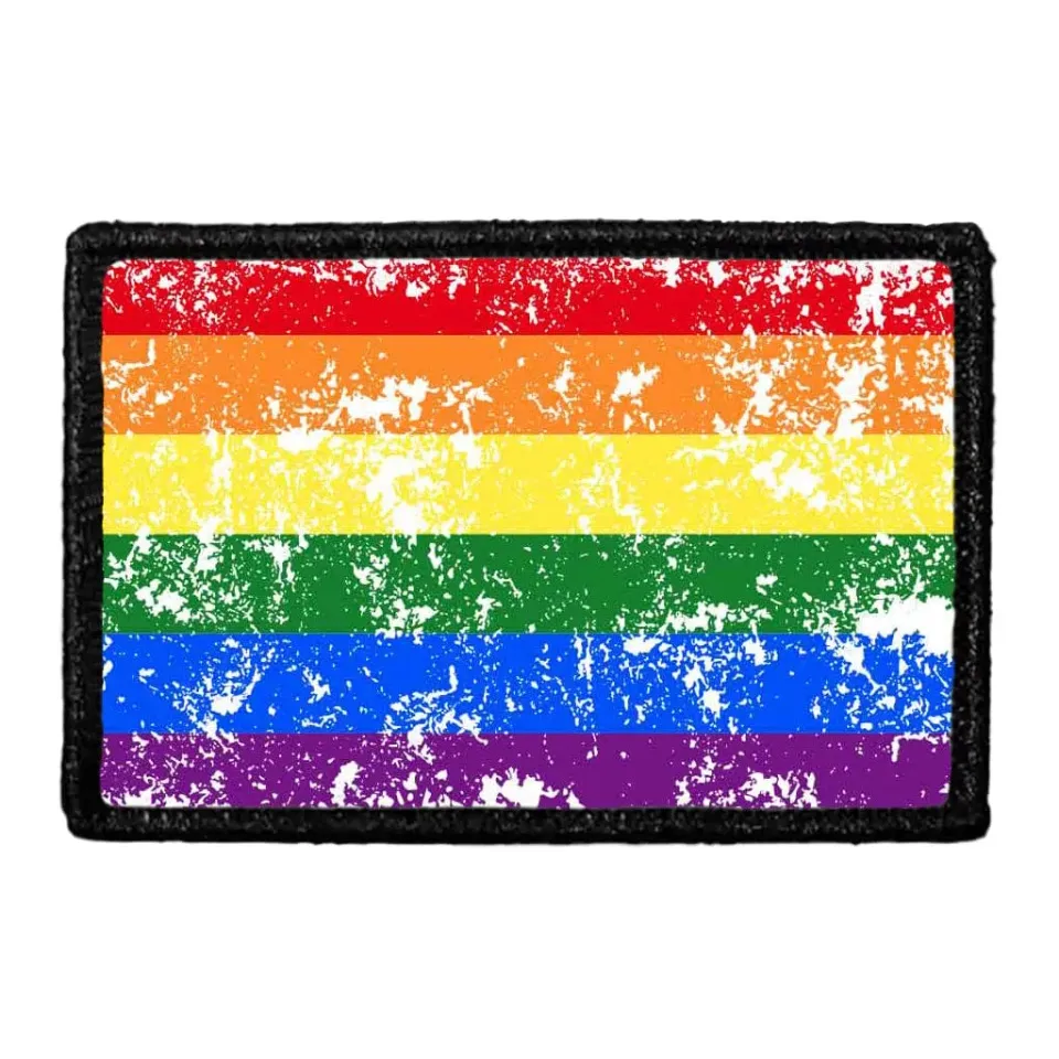 Pull Patch Rainbow Flag Distressed patch velcro farve