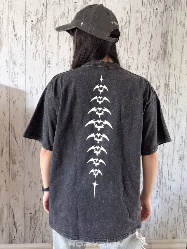 Hopyrion Spina t-shirt bomuld oversize acid wash