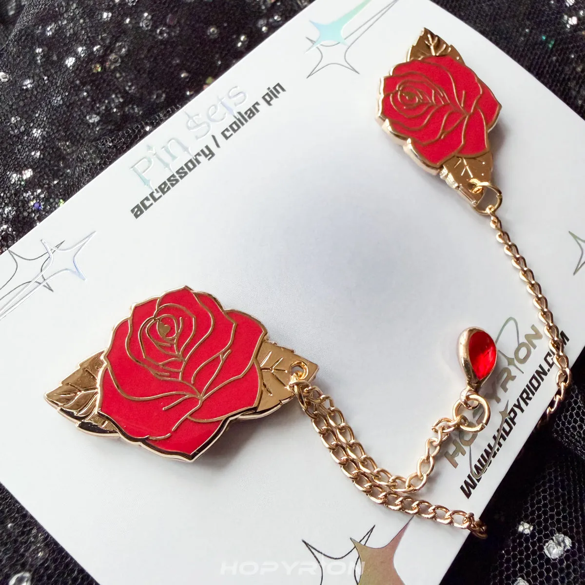 Hopyrion Fiery Rose chain pin blomst guld