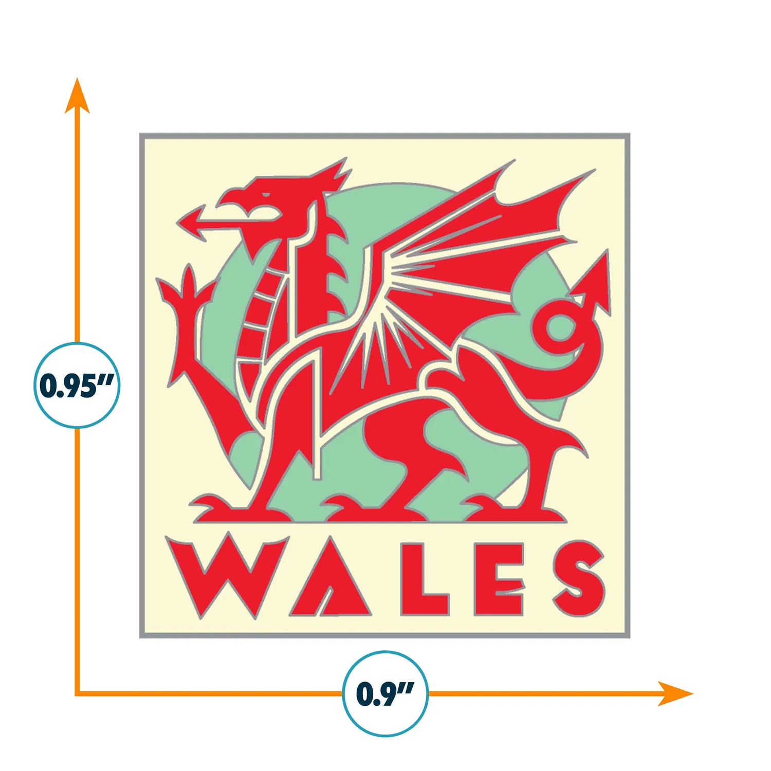 Vagabond Heart Wales emalje pin 24 x 23 mm