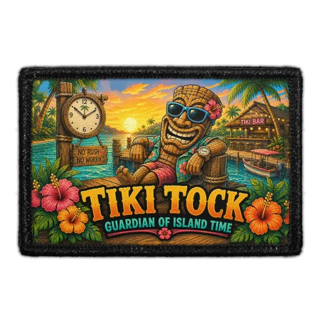 Pull Patch Tiki Tock Guardian of Island Time patch med velcro