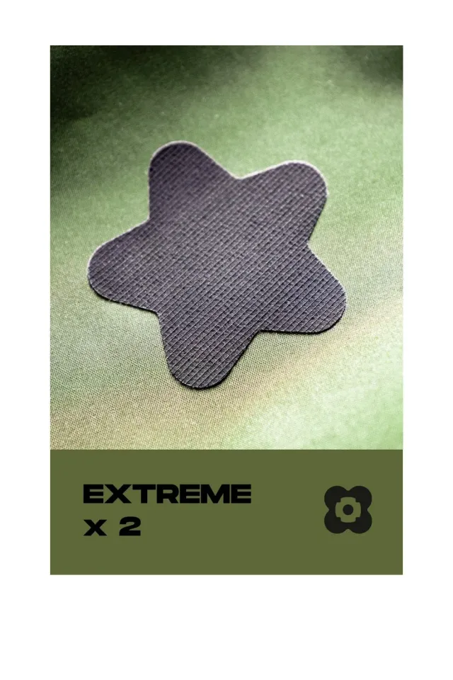 FabPatch Extreme Black Stars strygelapper 2 stk slidstærk