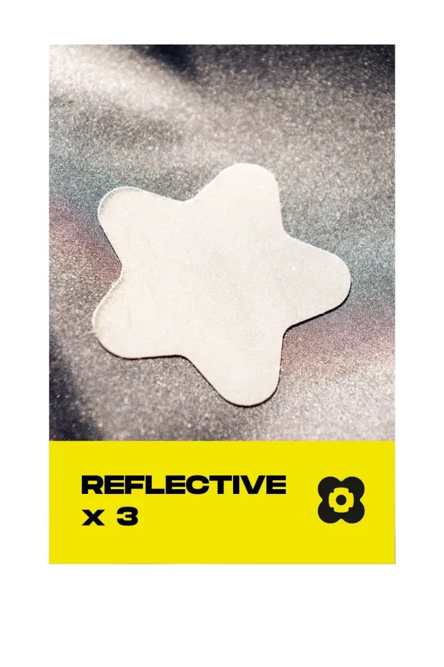 FabPatch Reflective Black Stars strygelapper 3 stk refleks