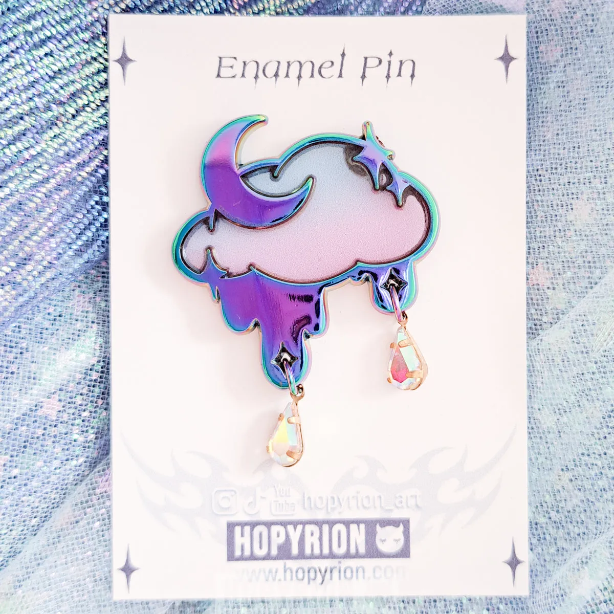 Hopyrion Sky Rain emaljepin regnbue 3 cm