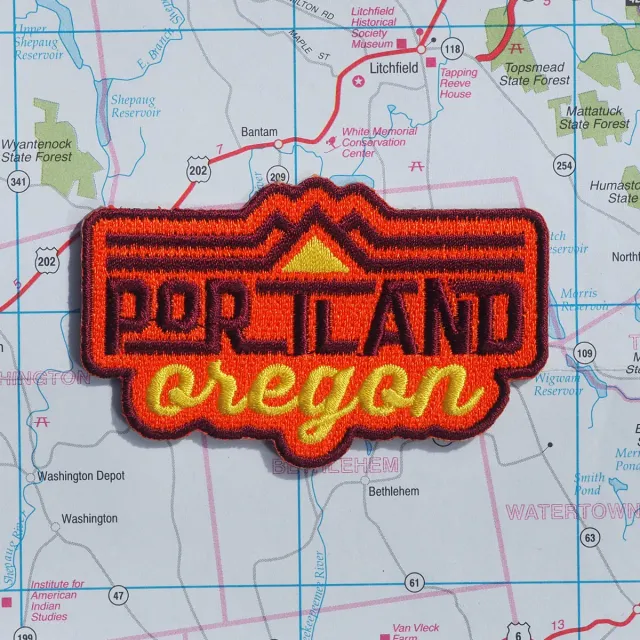 Vagabond Heart Portland Oregon strygemærke PDX broderet