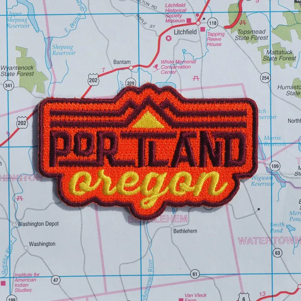 Vagabond Heart Portland Oregon strygemærke PDX broderet