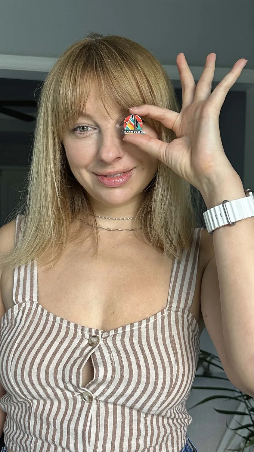 Vagabond Heart San Diego pin hård emalje 32 mm