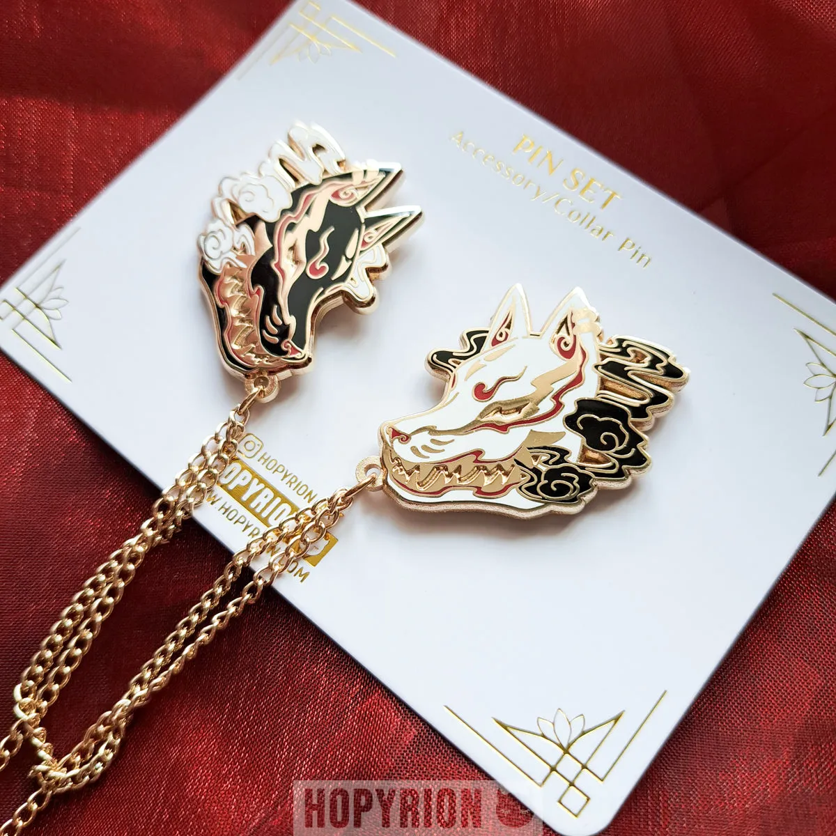 Hopyrion Kitsune Smoke chain pin 4 cm emalje