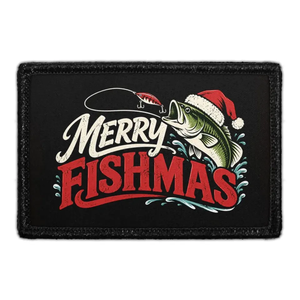 Pull Patch Merry Fishmas patch jul fiskeri