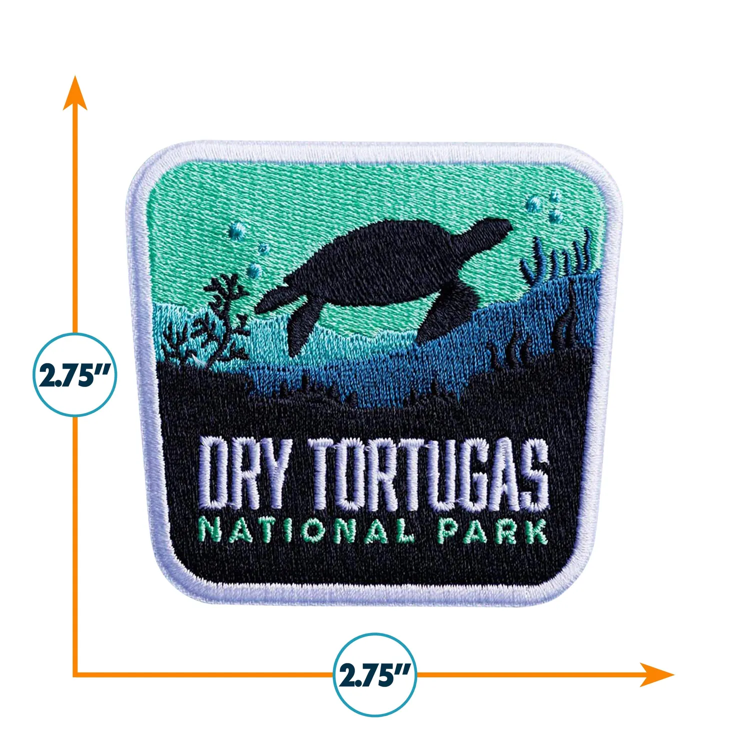Vagabond Heart Dry Tortugas lap broderet kvadratisk