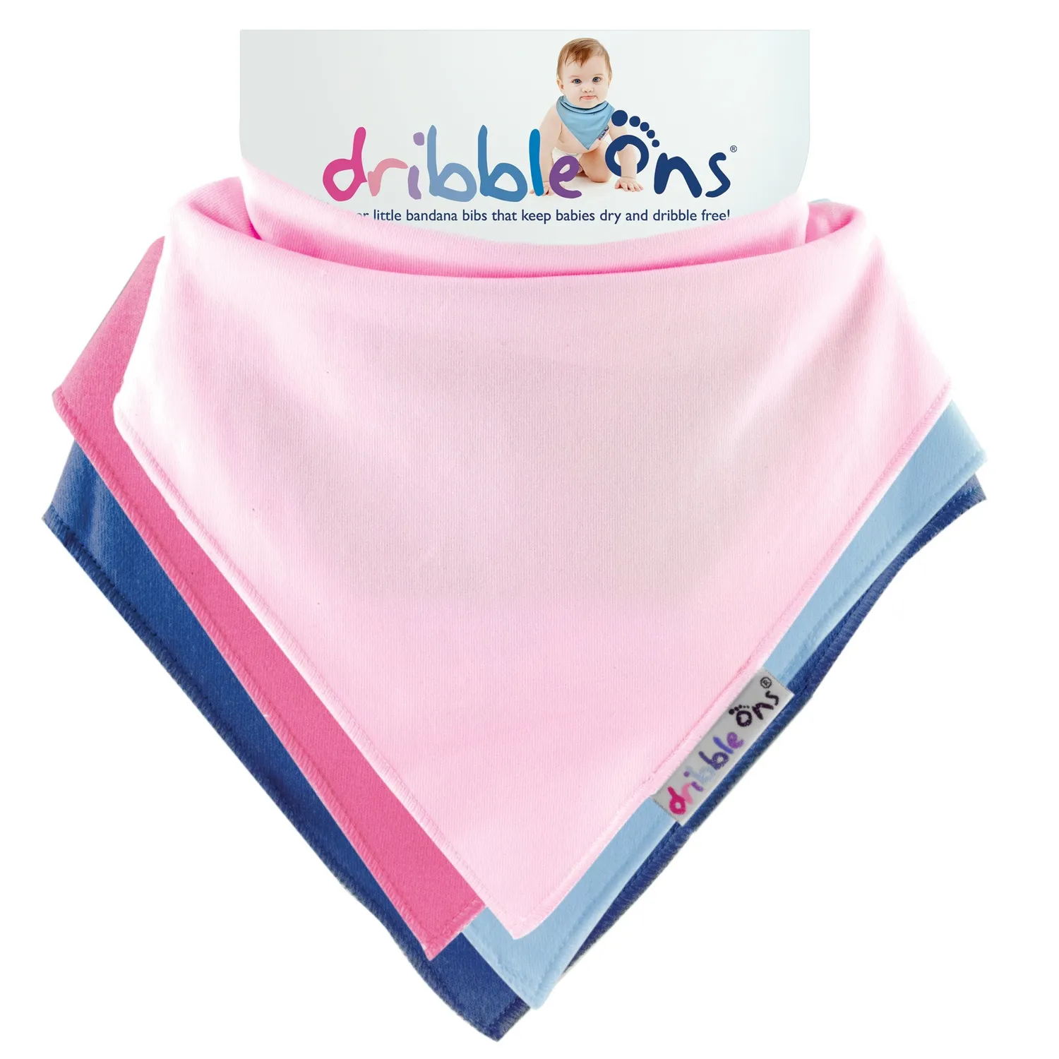 Sock Ons Dribble Ons Girls savlesmæk baby pink blød