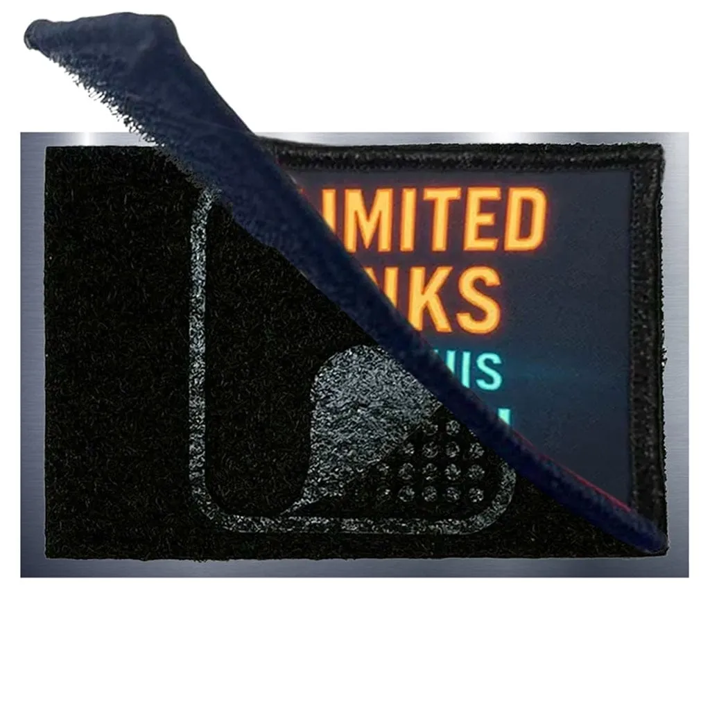 Pull Patch Unlimited Drinks Fueled Vacation patch 3x2 velcro