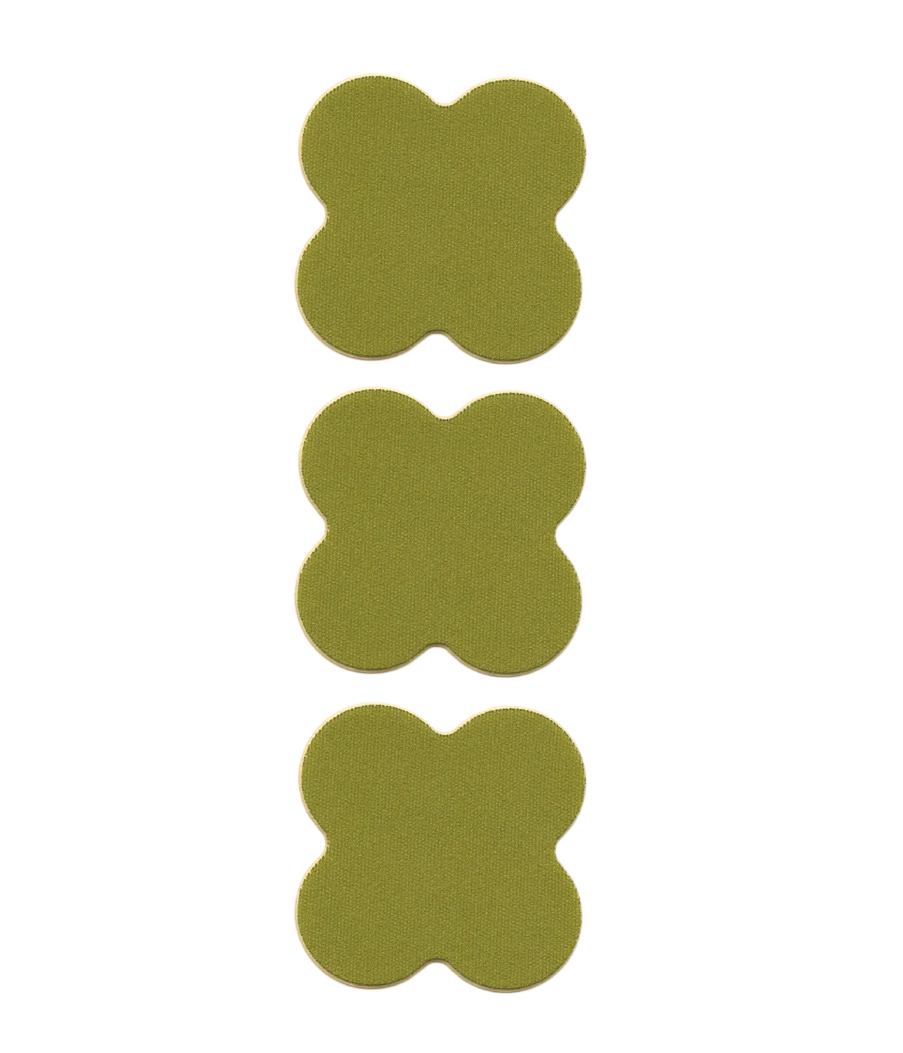 FabPatch Stretch Olive Green Flowers lapper 3 stk