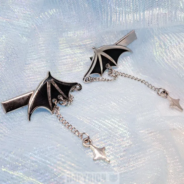 Hopyrion Devil Wings hårklips 4 cm zink
