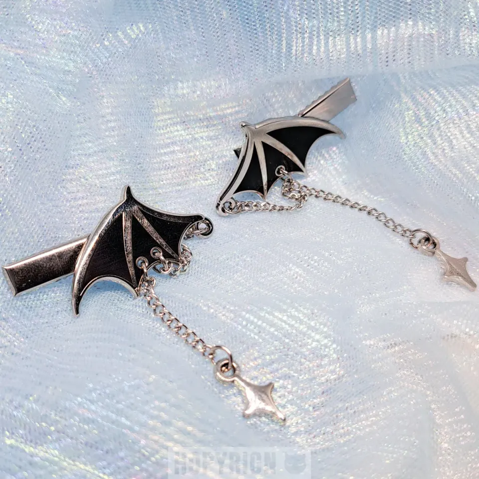 Hopyrion Devil Wings hårklips 4 cm zink