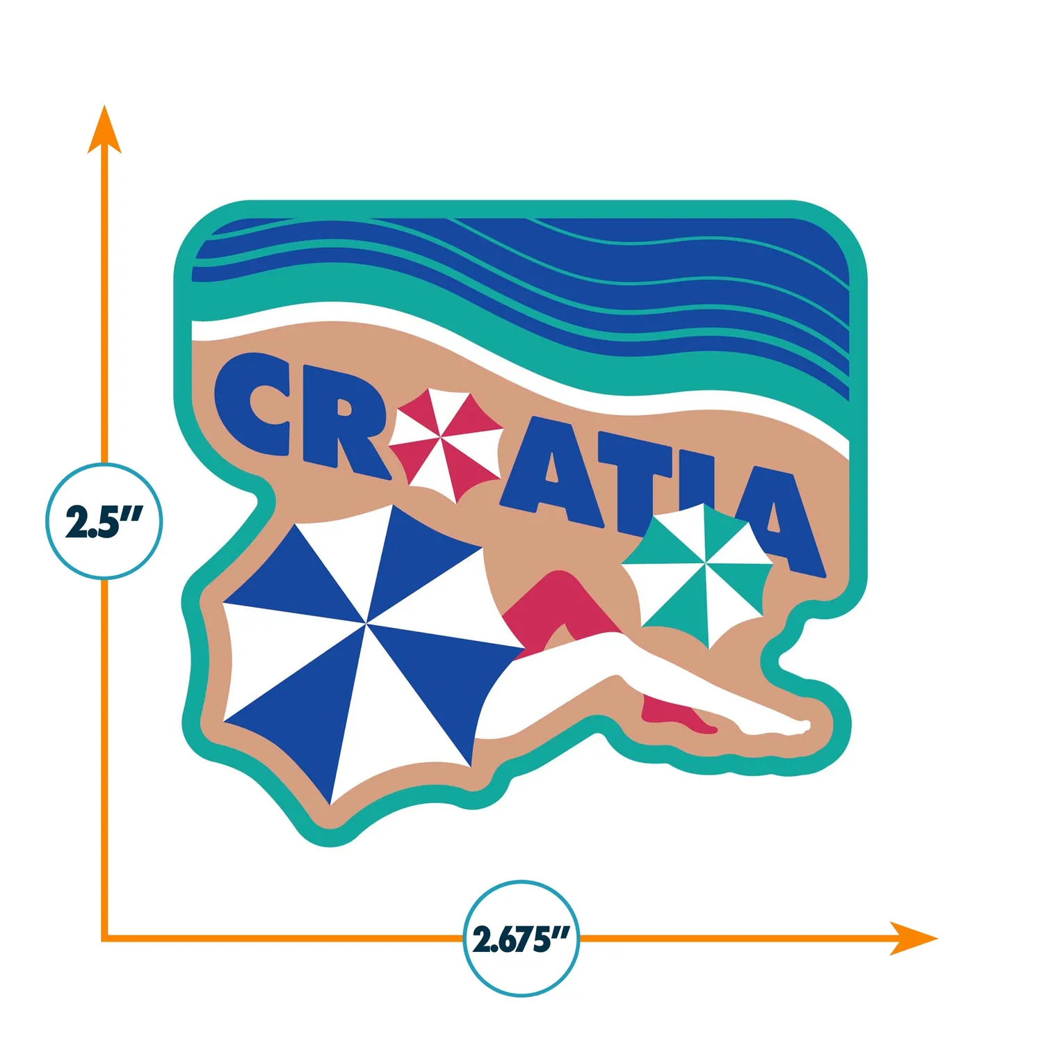 Vagabond Heart Kroatien sticker vinyl klistermærke 68 mm vejrbestandig