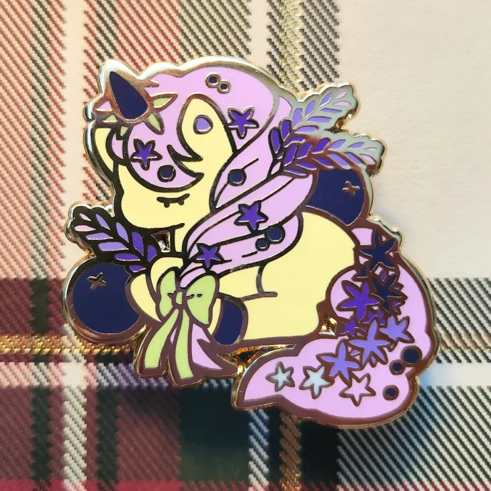 Appleminte Lavender Unicorn pin emaljepin guld
