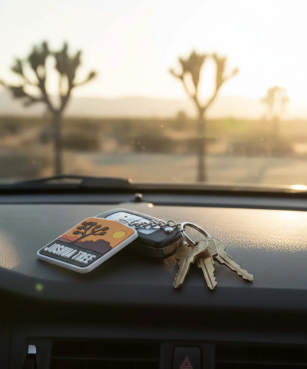 Vagabond Heart Joshua Tree nøglering gummi dobbeltsidet