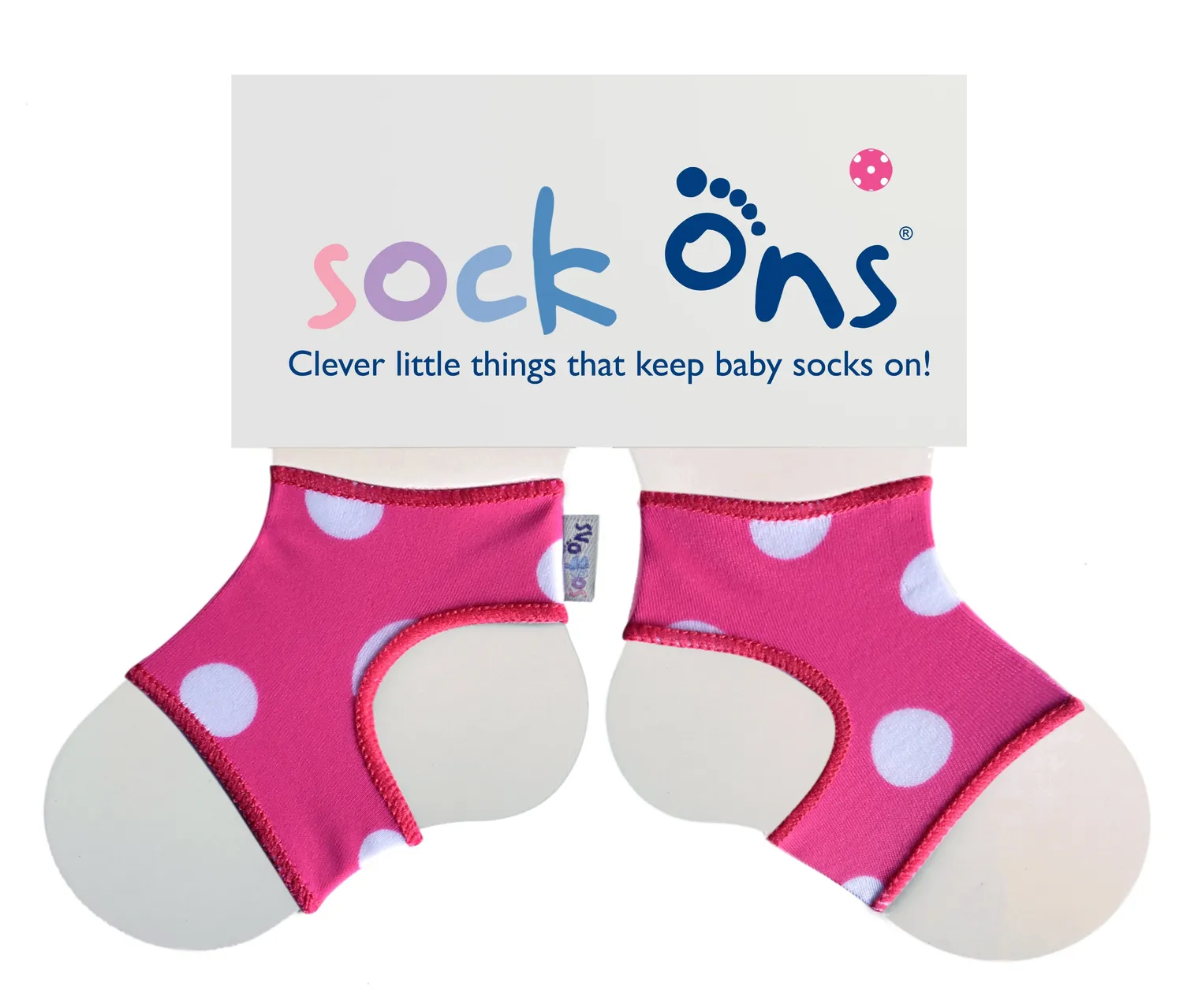 Sock Ons Designer strømpeholder pink spot 0-6