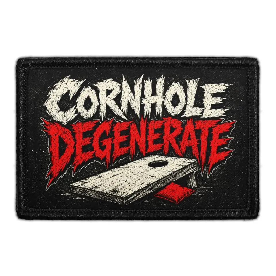 Pull Patch Cornhole Degenerate patch 3x2 sport