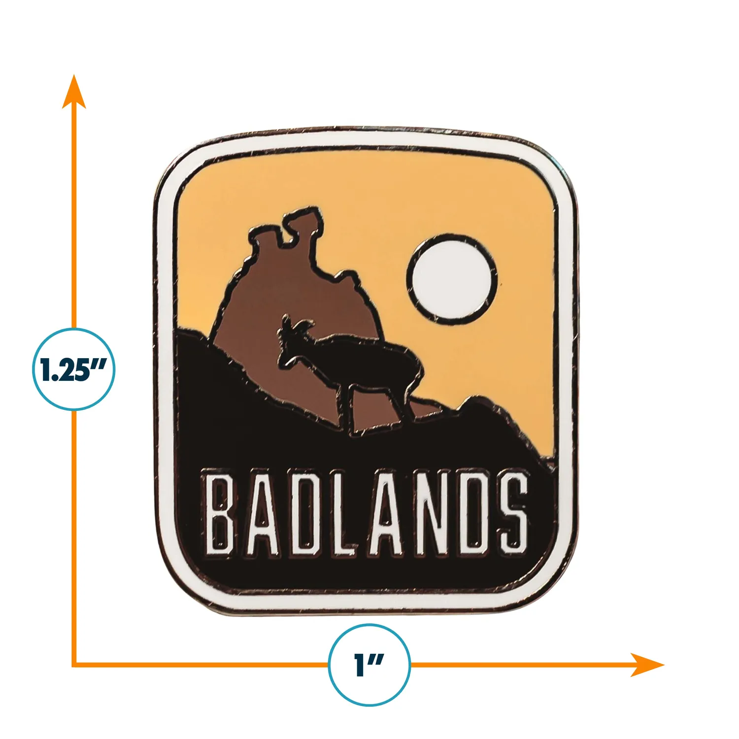 Vagabond Heart Badlands emalje pin 32 mm nationalpark