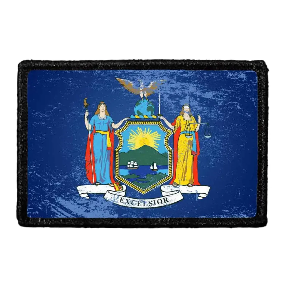 Pull Patch New York State Flag patch distressed