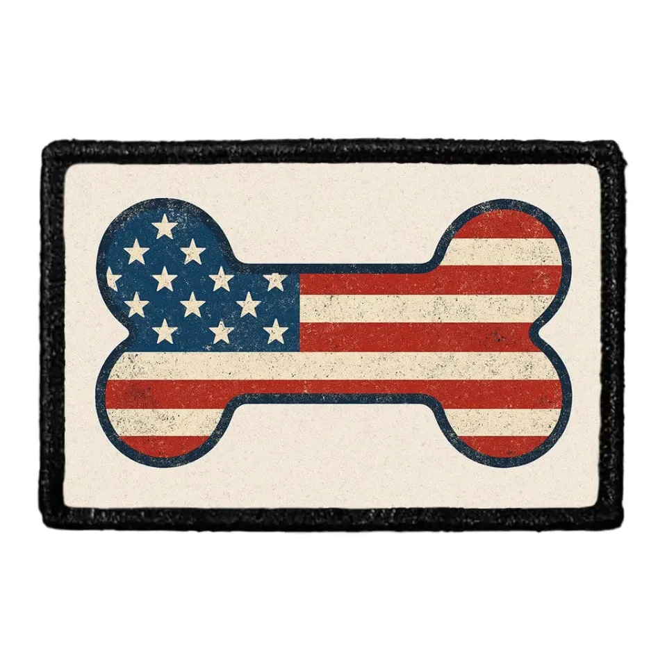 Pull Patch Bone American Flag patch velcro kranieflag