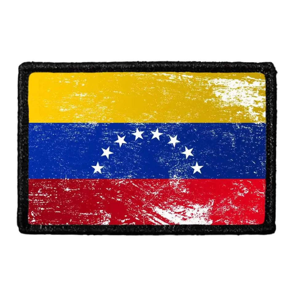 Pull Patch Venezuela Flag Color Distressed patch velcro